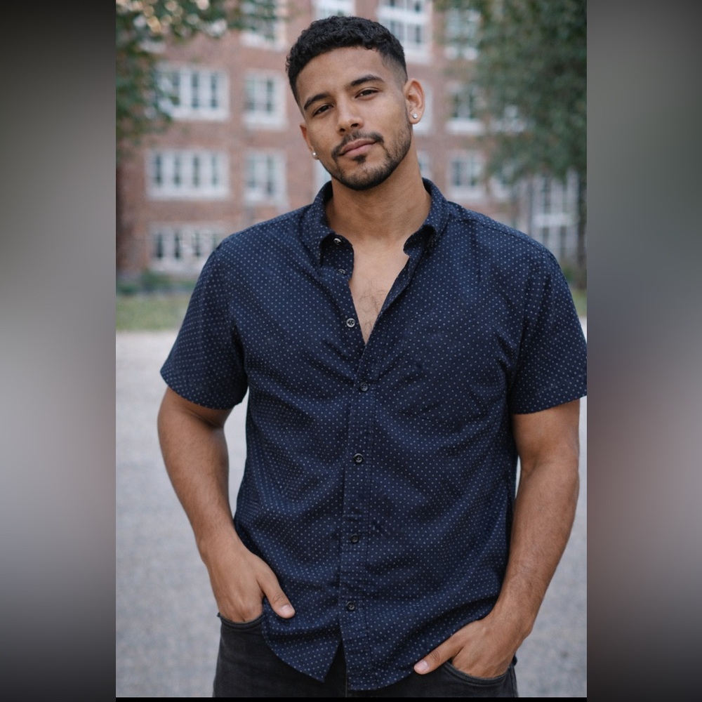 Men's Classic Navy Button-Down Shirt